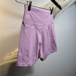 (#69)High-Waist Pink Women’s Performance Shorts